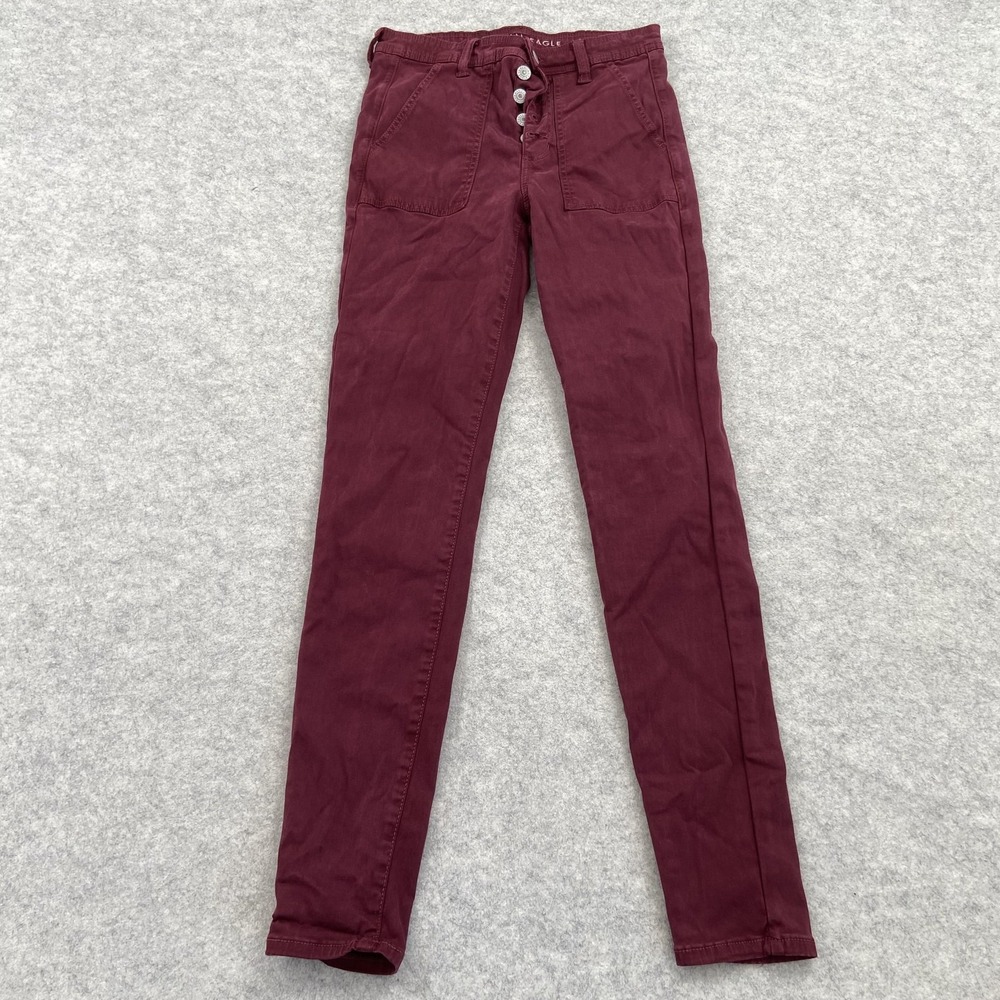 American Eagle Outfitters Hi Rise Jegging Jeans Womens 6 Tall (27x29) Red